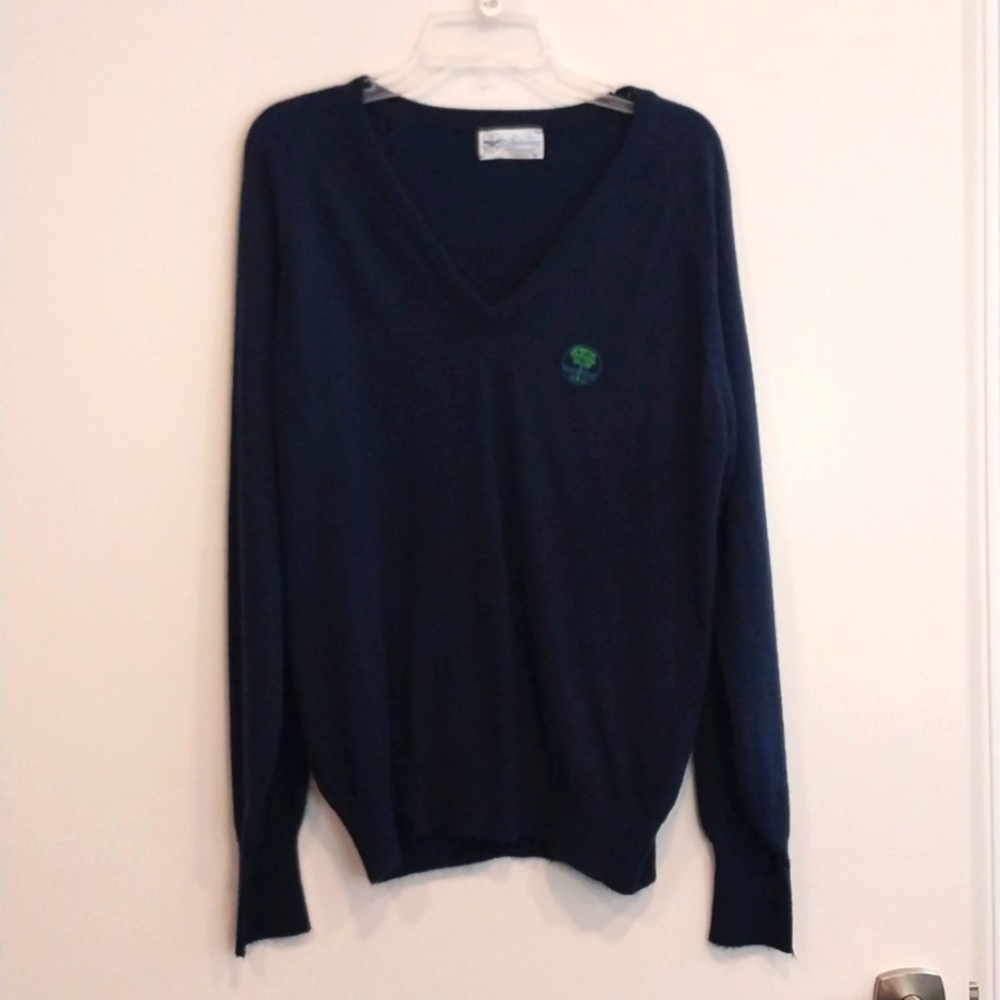 988 Pickering Active Sportswear men's v-neck Navy sweater Size L